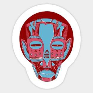 Pastel Tones African Mask No 3 Sticker